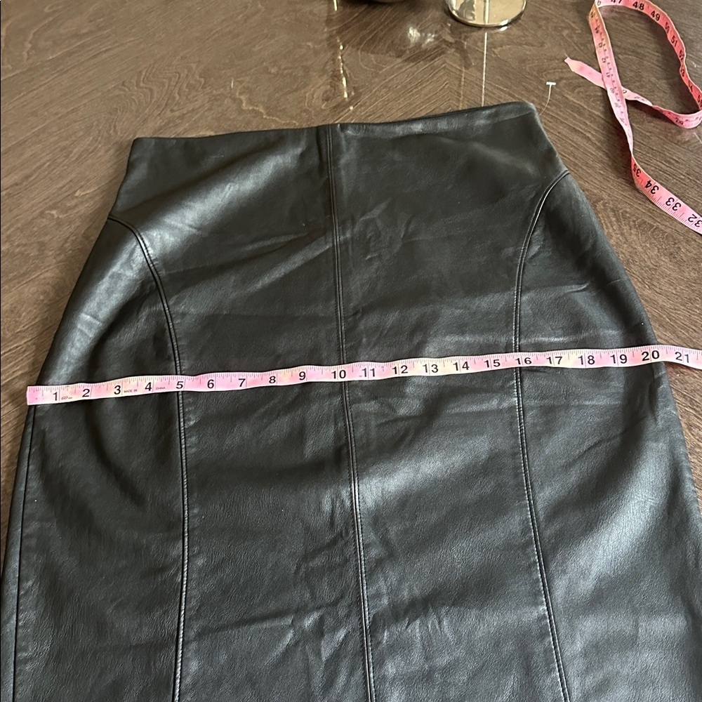 Express Black Faux Leather High-Waist Pencil Skirt - Picture 7 of 9